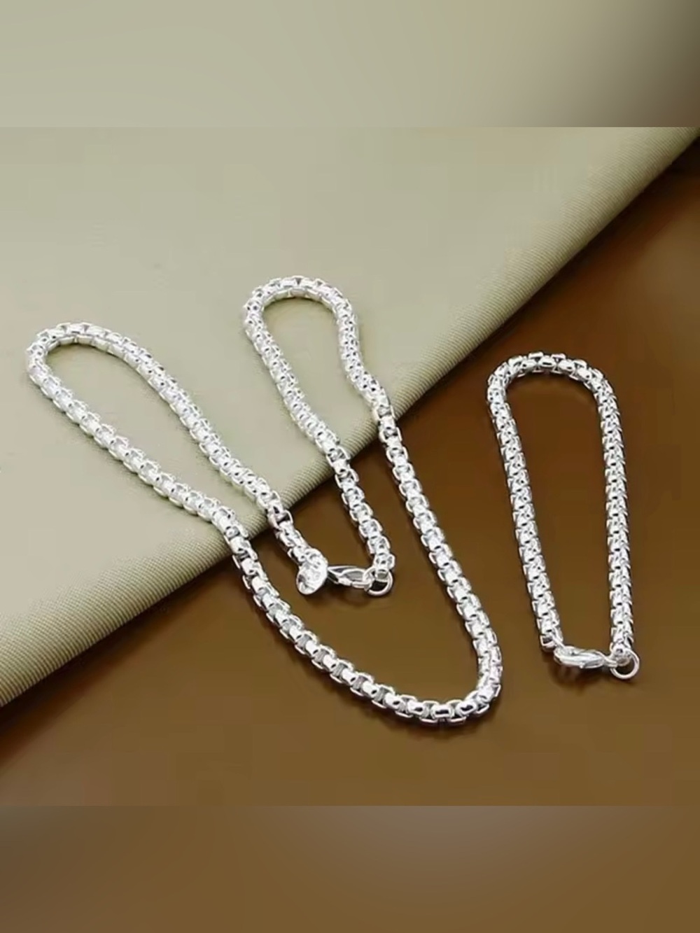 Italian Jewelry Boutique Sterling Silver 925 Necklace/Bracelet 2 Pcs Set NWOT